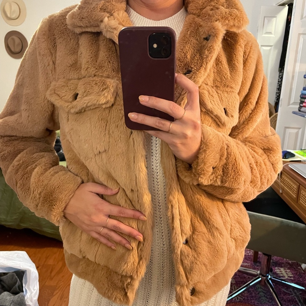 Faux fur casual jacket